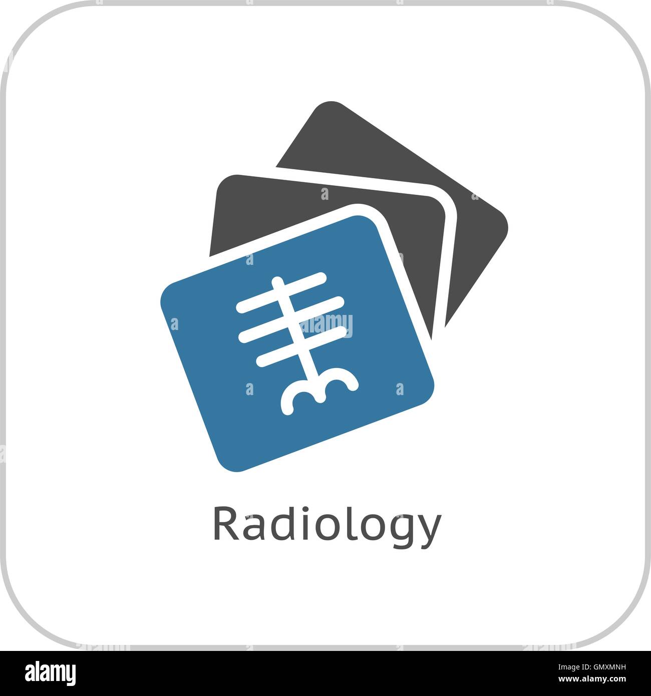 Radiologie und medizinische Leistungen-Symbol. Flaches Design. Stock Vektor