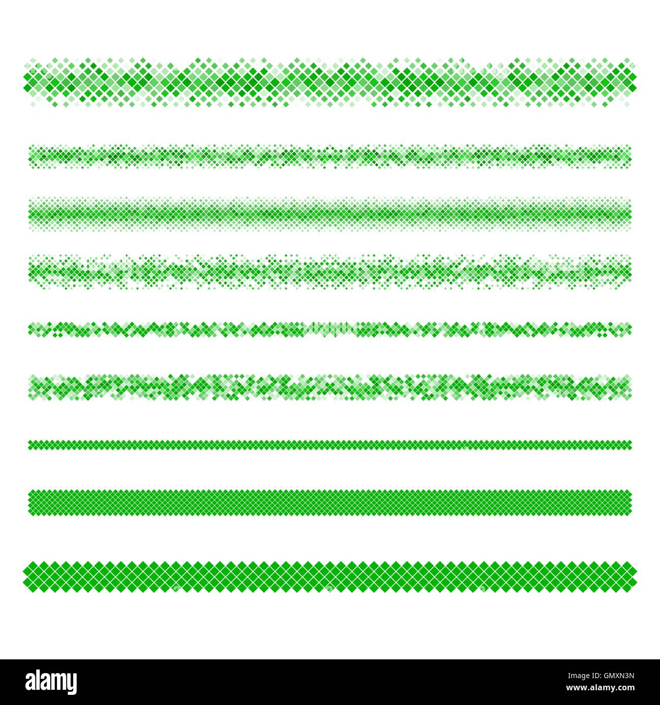 Design-Elemente - Pixel Text Trennwand Linie set Stock Vektor