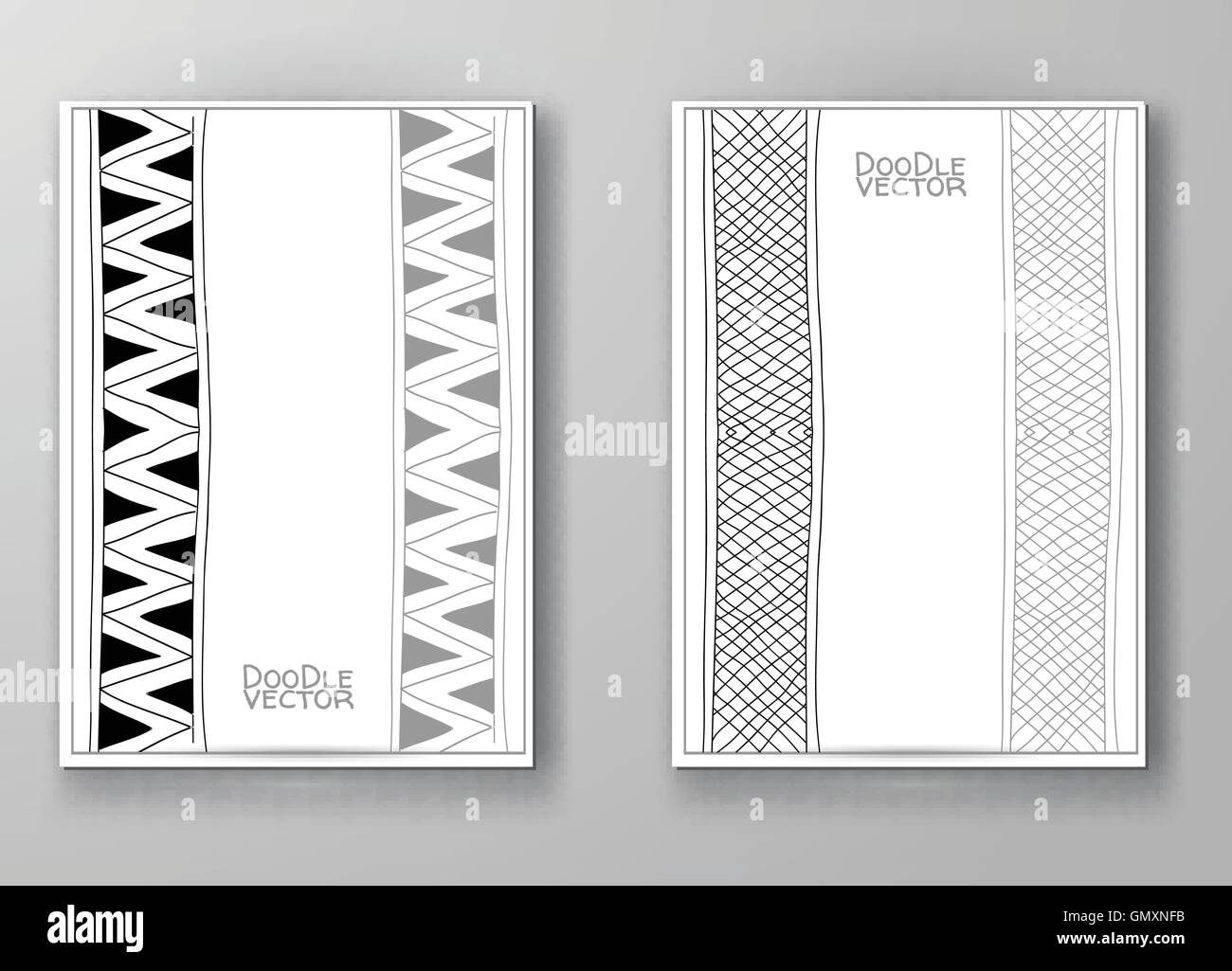 Broschüre mit handgezeichneten Doodle Grenze. Stock Vektor