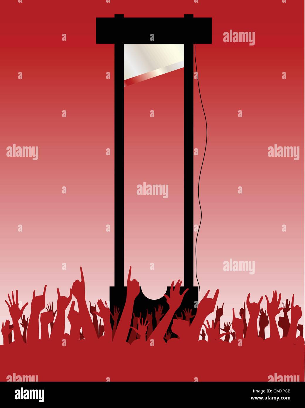 Die Guillotine-Maschine Stock Vektor