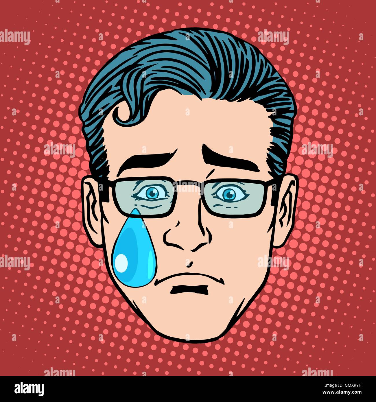 Emoji Schrei Traurigkeit Mann Gesicht Symbol symbol Stock Vektor