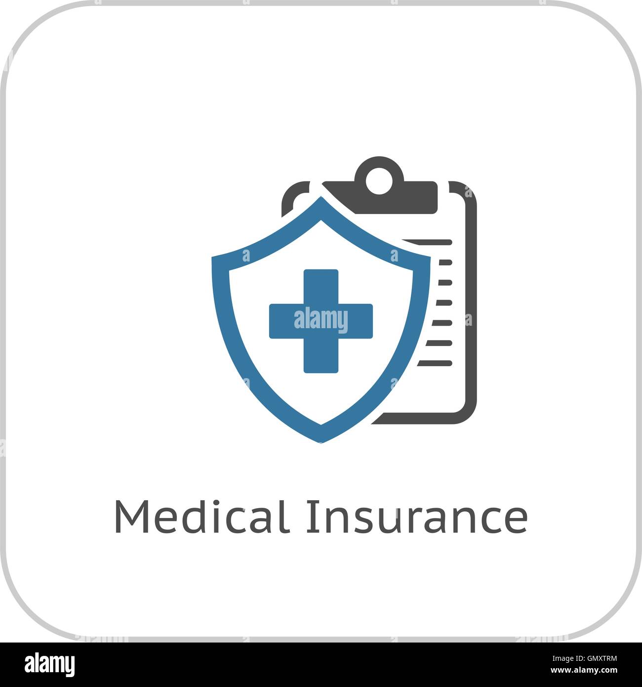 Medizinische Versicherung Symbol. Flaches Design. Stock Vektor