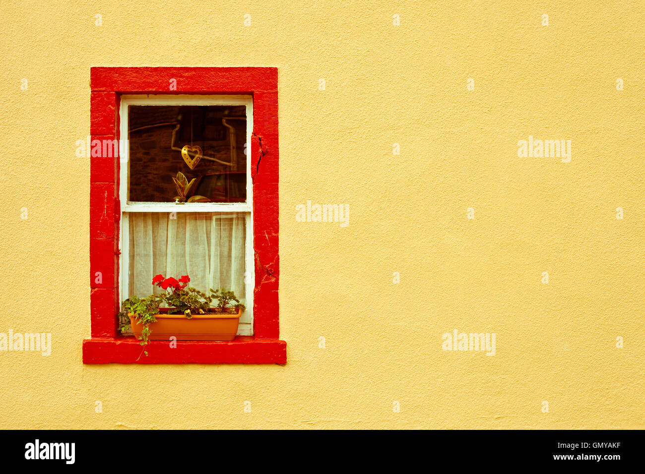 Ferienhaus-Fenster Stockfoto