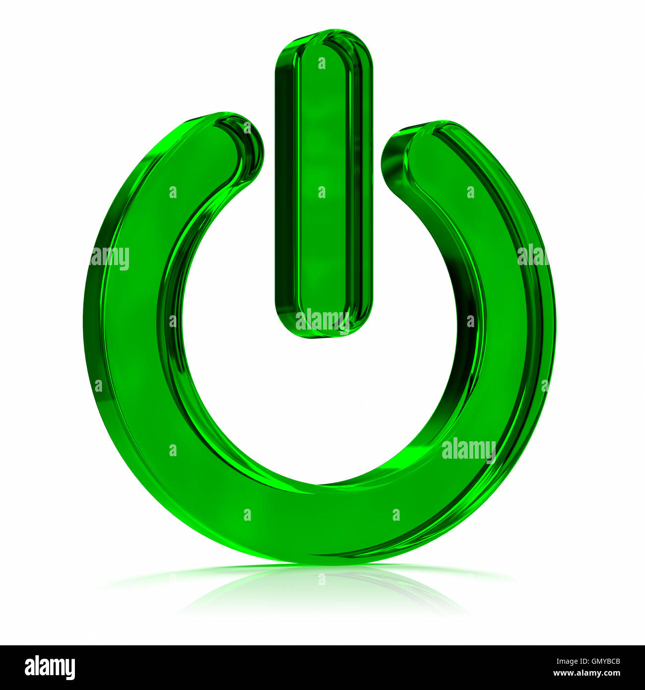 Schalten Sie grünes Symbol Stockfoto