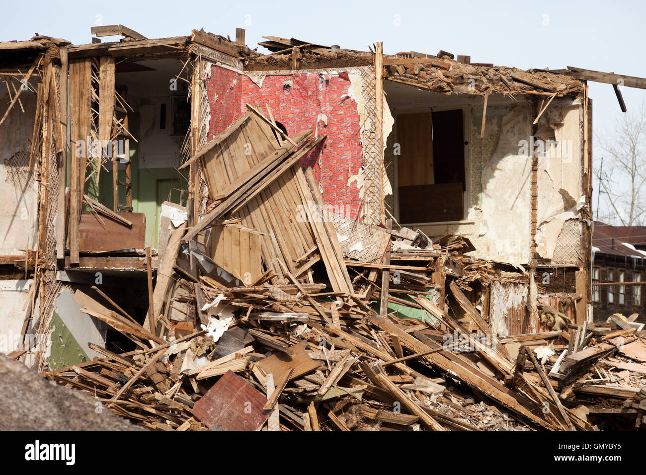 Katastrophe zerstörten Haus Stockfoto