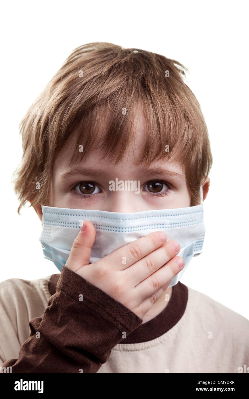 Kind in Medizin-Maske Stockfoto