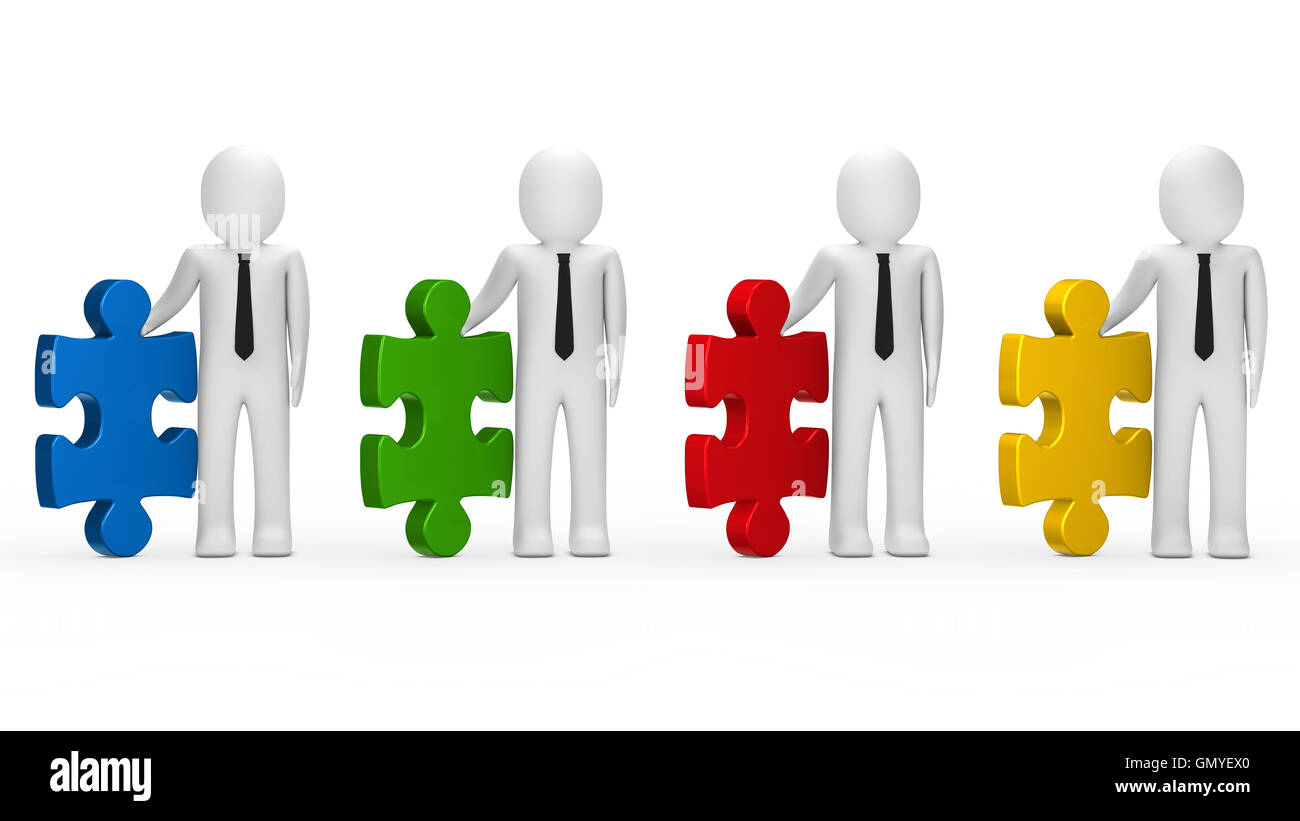 Geschäftsleute halten puzzle Stockfoto Geschäftsleute halten puzzle Stockfoto