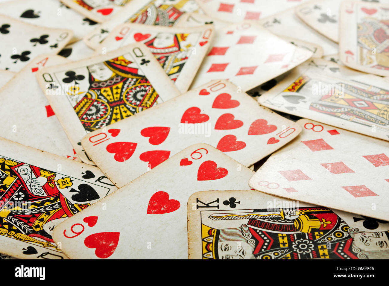 Poker Glücksspiel Karten Stockfoto