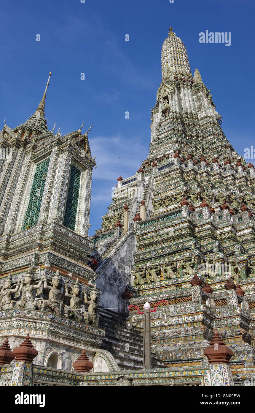 Wat Arun Tempel Details, Bangkok, Thailand Stockfoto