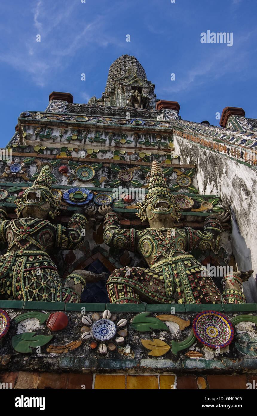 Wat Arun Tempel Details, Bangkok, Thailand Stockfoto