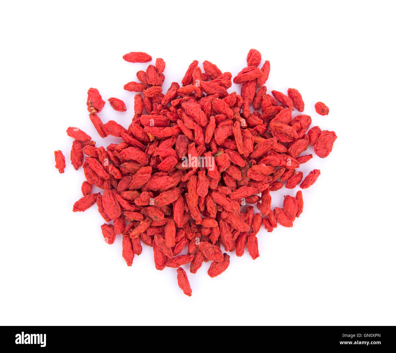 Goji-Beeren auf weißem Hintergrund Stockfoto
