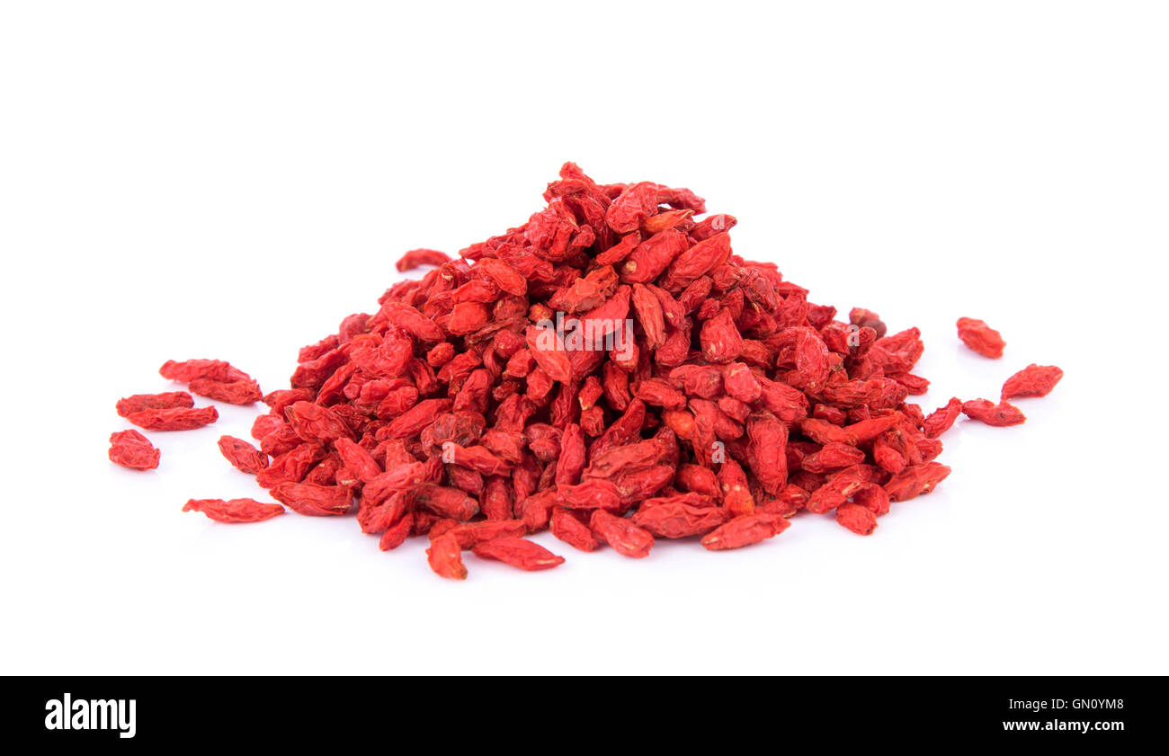 Wolfberry isoliert auf weißem Hintergrund Stockfoto