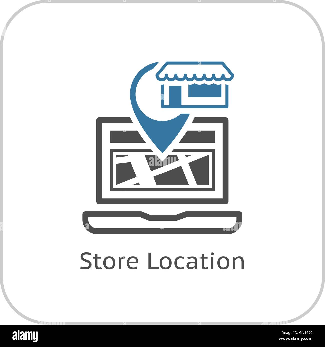 Standort-Symbol zu speichern. Flaches Design. Stock Vektor