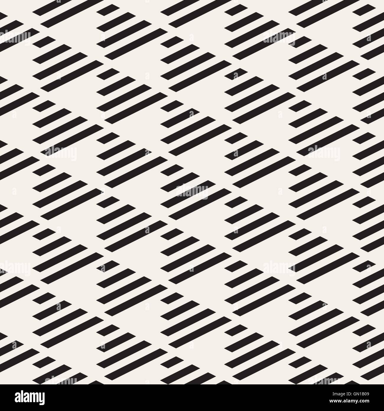 Vektor nahtlose schwarz-weiß Dreieck Checker Parallel Diagonallinien Gittermuster Stock Vektor