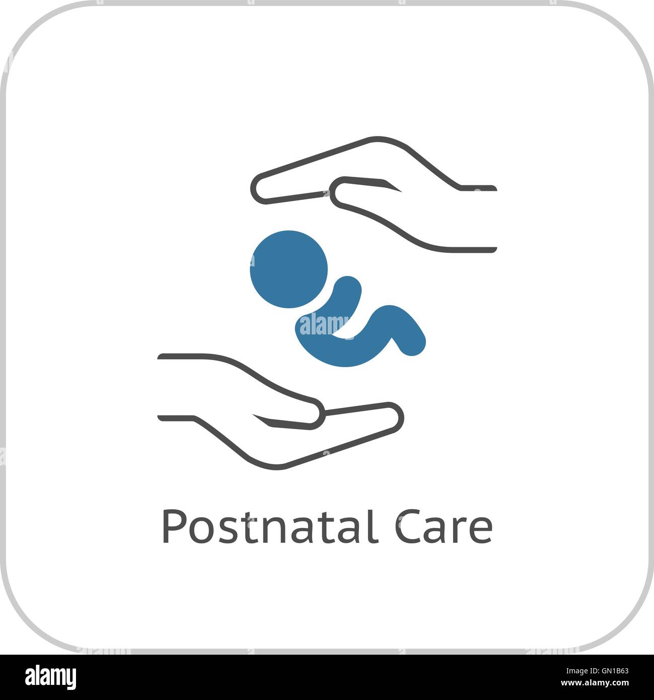 Postnatale Pflege-Symbol. Flaches Design. Stock Vektor