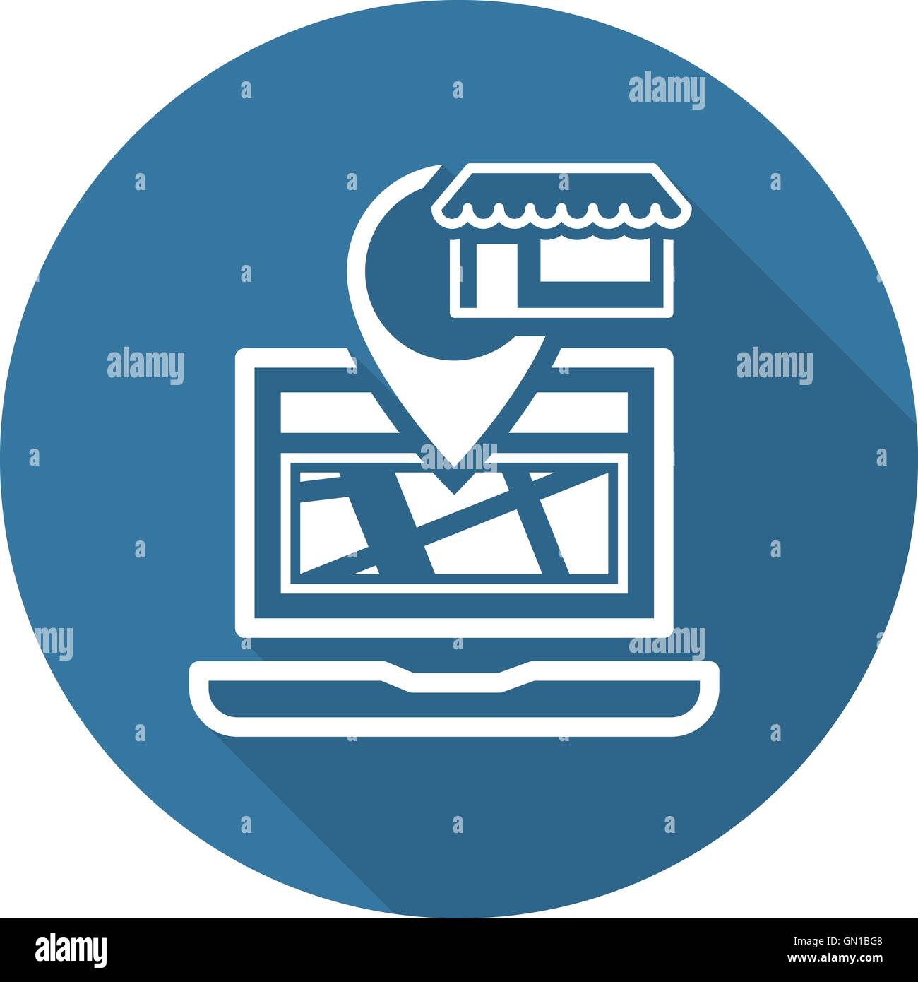 Standort-Symbol zu speichern. Flaches Design. Stock Vektor