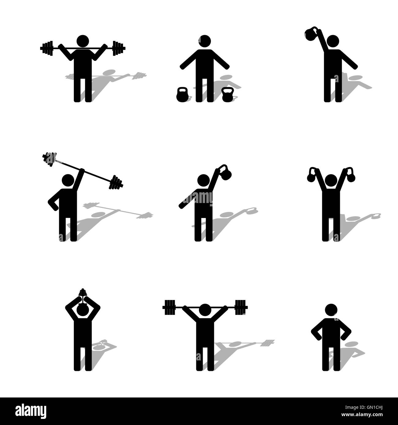 Setzen Sportler Silhouetten, Vektor-Illustration. Stock Vektor