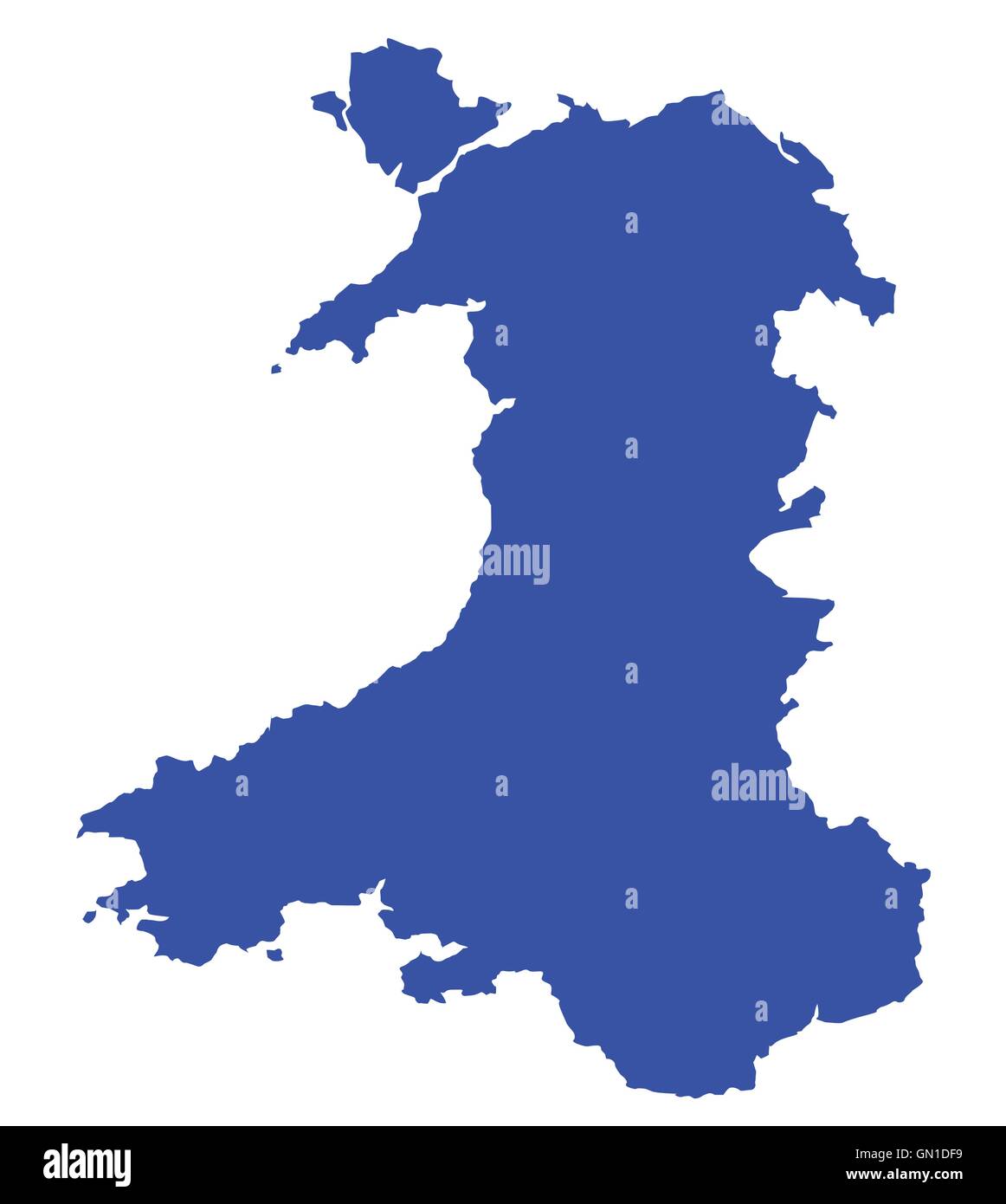 Silhouette-Karte von Wales Stock Vektor
