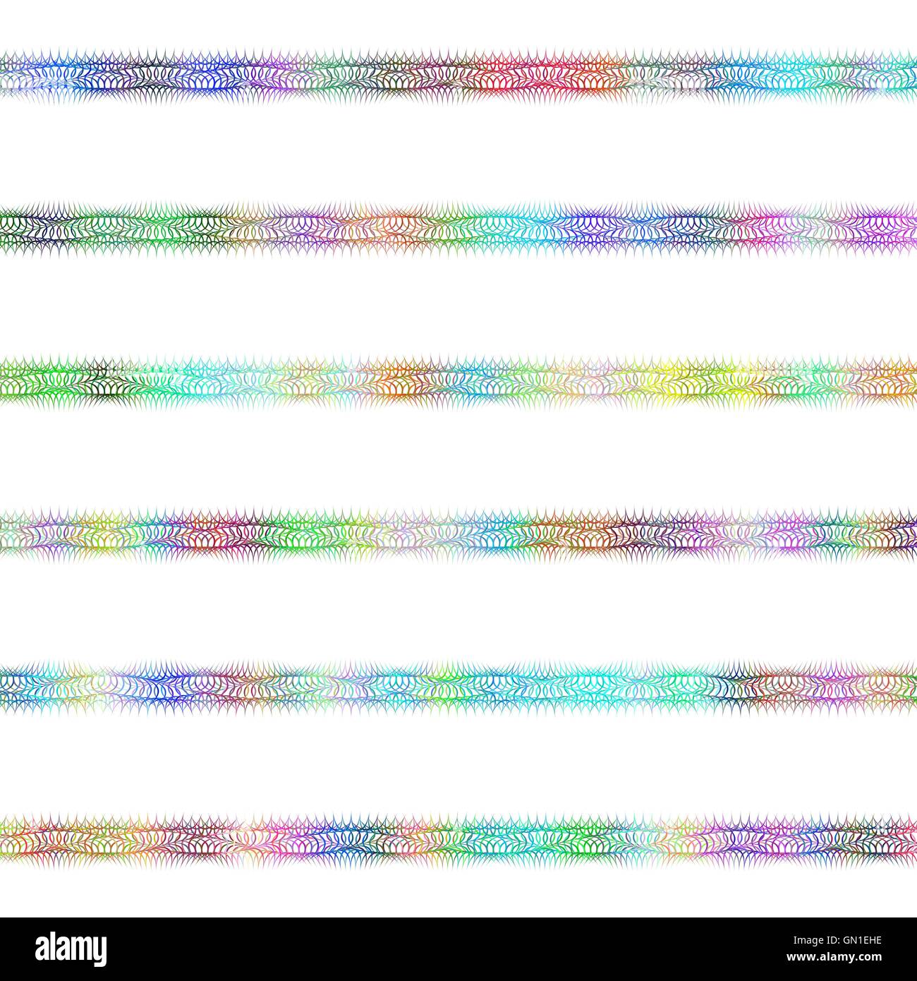 Farbe Fraktal Text Trennwand Linie Designset Stock Vektor