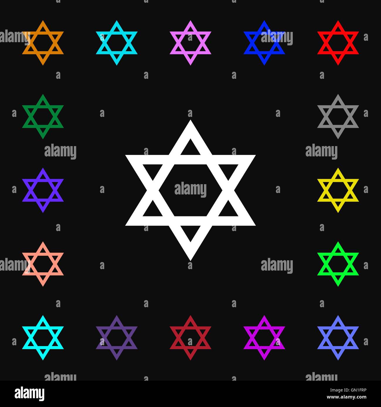 Pentagramm Symbol Zeichen. Viele bunte Symbole für Ihr Design. Vektor ...