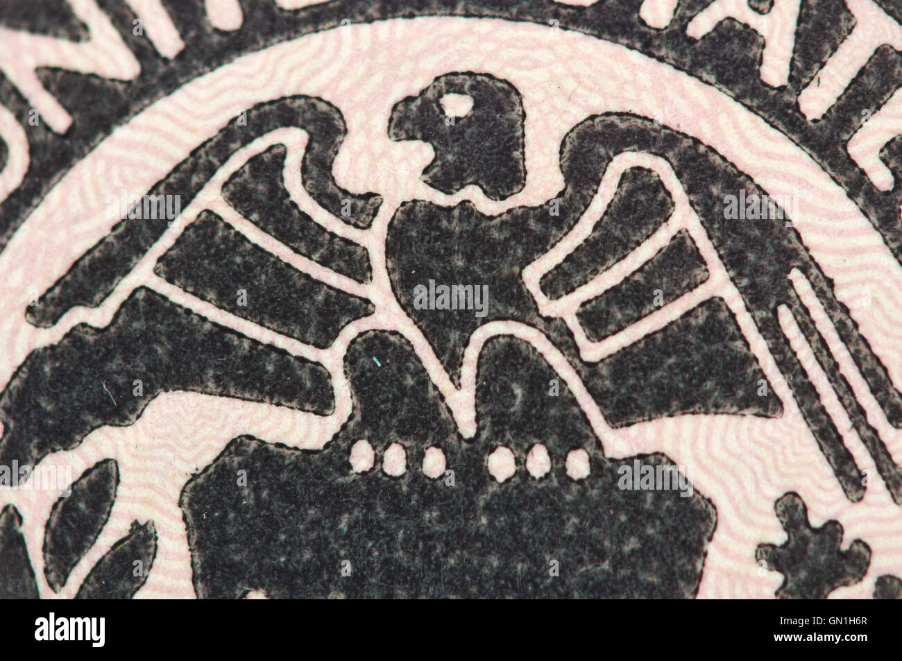 Adler auf eine Banknote von Dollar USA, Makro Stockfoto