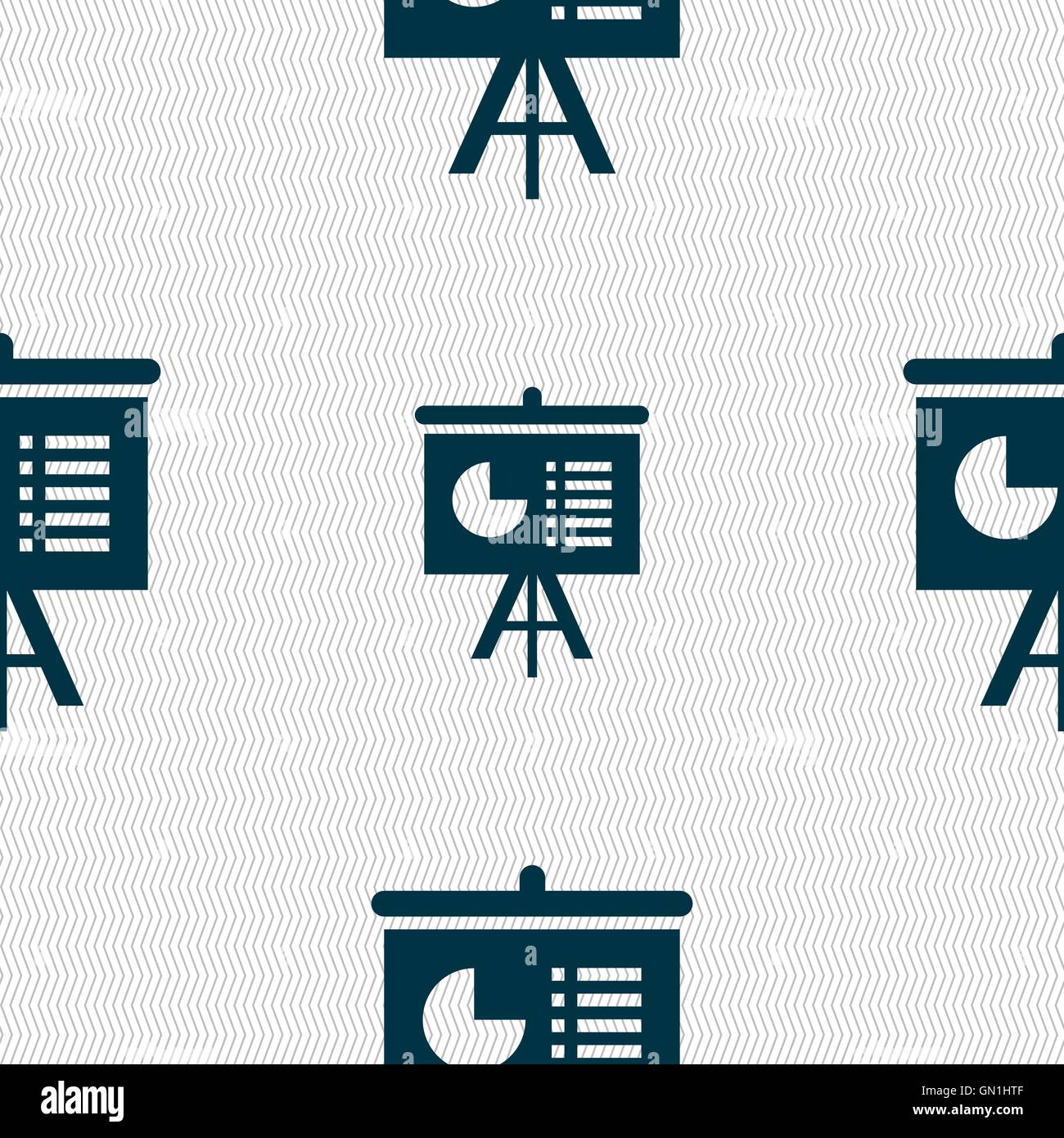 Präsentation-Board Symbol Zeichen. Nahtlose Muster mit geometrischen Struktur. Vektor Stock Vektor