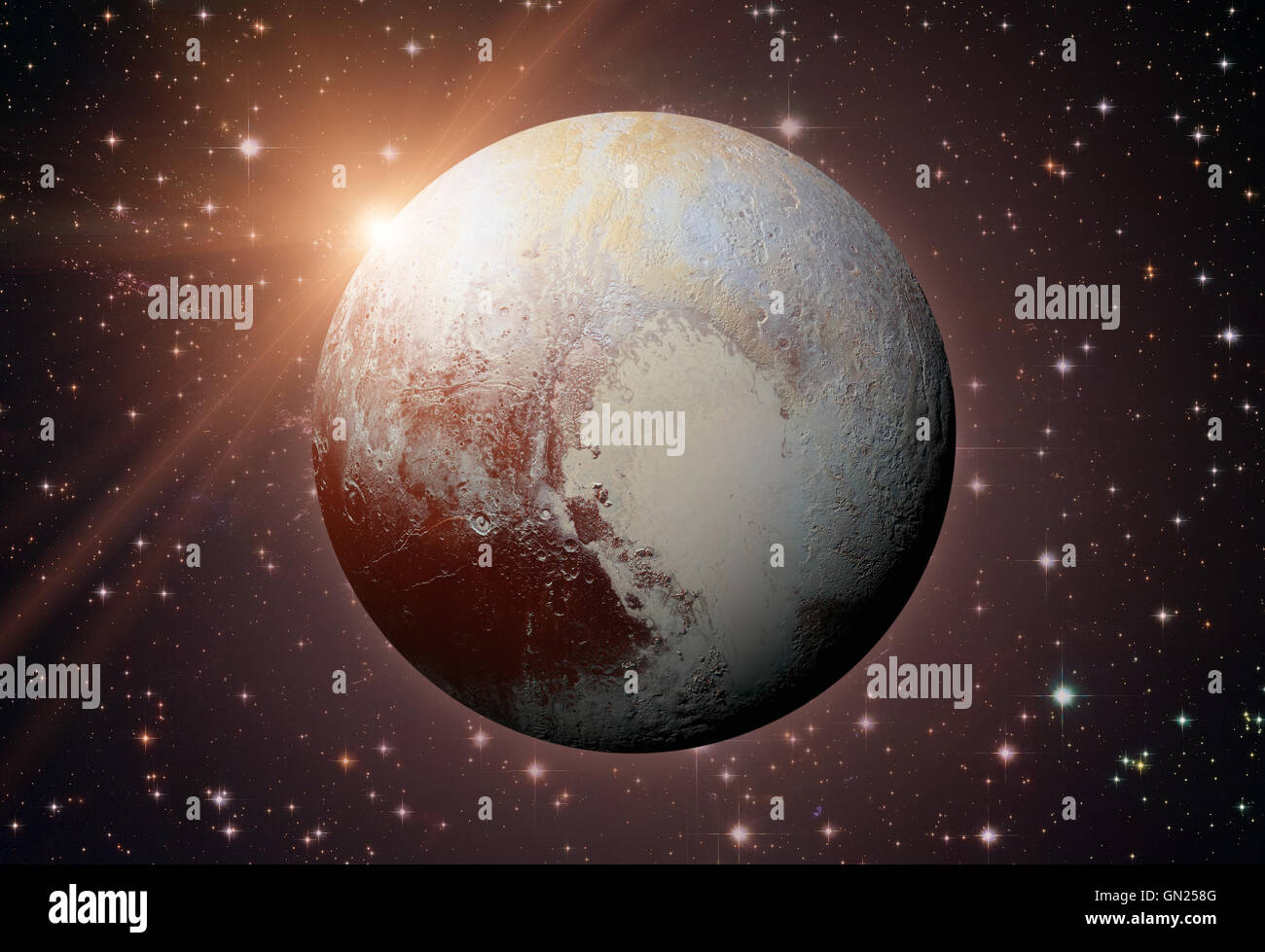 Sonnensystem - Pluto. Es ist ein Zwergplanet im Kuipergürtel, einen Ring von Körpern jenseits von Neptun. Stockfoto