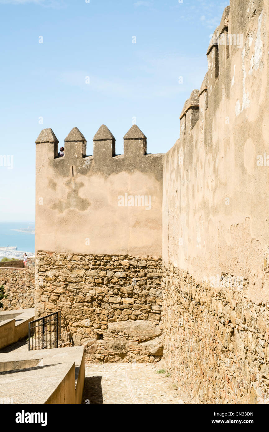 Gibralfaro Burg (Castillo de Gibralfaro). Málaga, Andalusien, Spanien Stockfoto