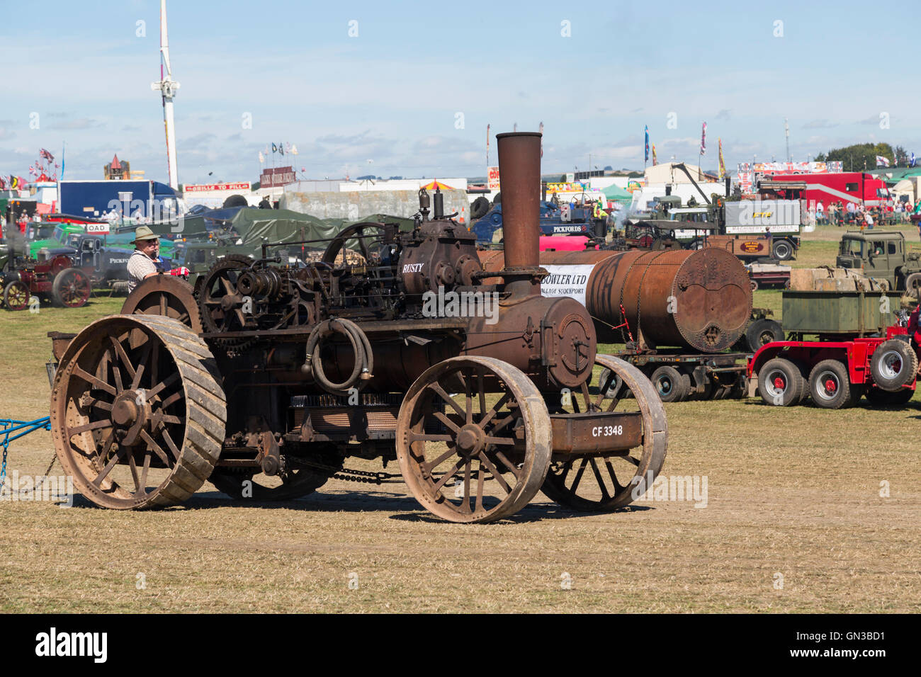 John Fowler Dampf Pflügen Motor bei Blandford Steam fair Stockfoto