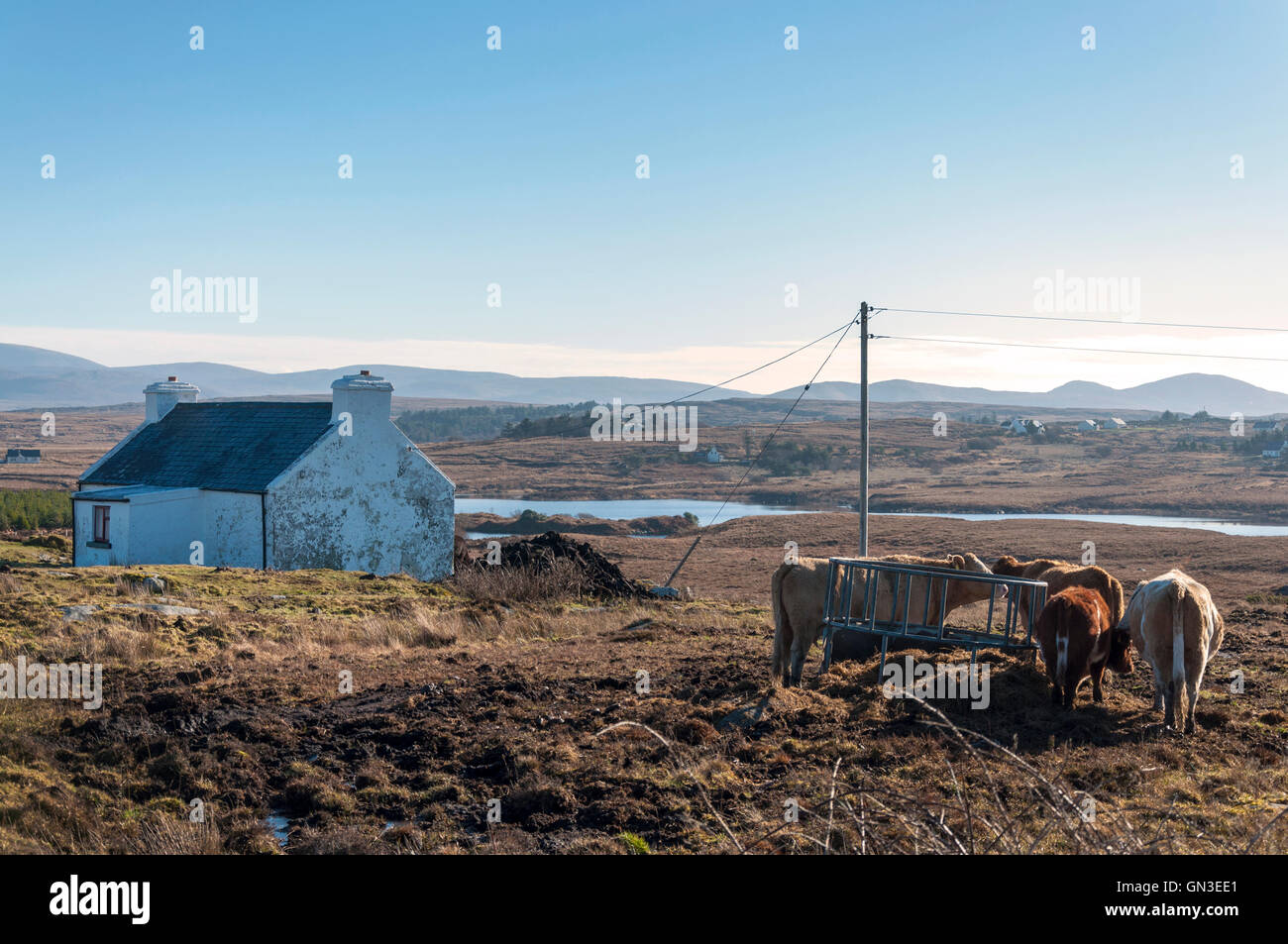 Kleine Farm in der Nähe von Burtonport in ländlichen Grafschaft Donegal, Irland Stockfoto