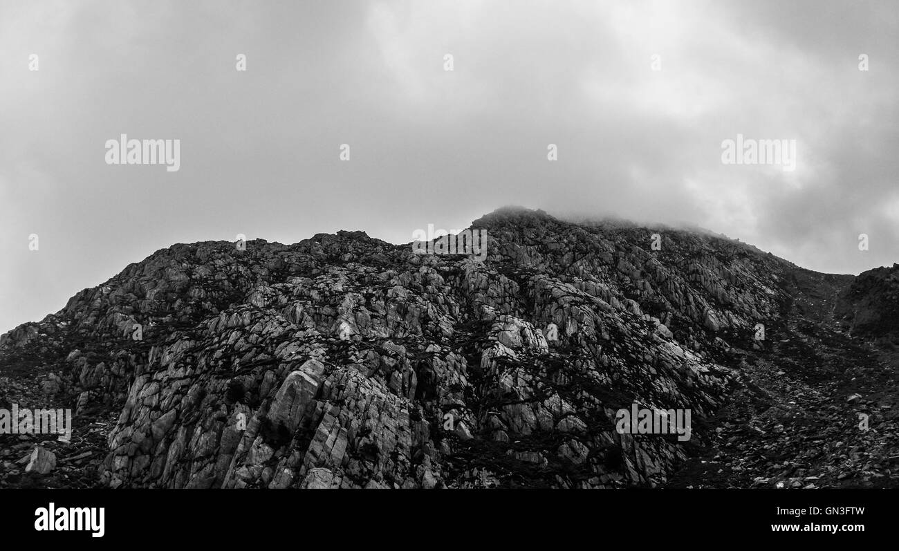 Blick auf Tryfan Nordwand Stockfoto