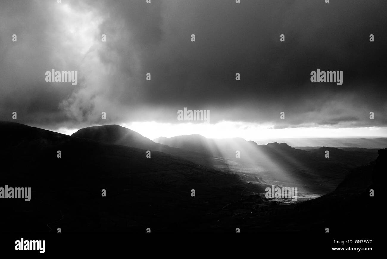 Black And White Sunrise Stockfoto