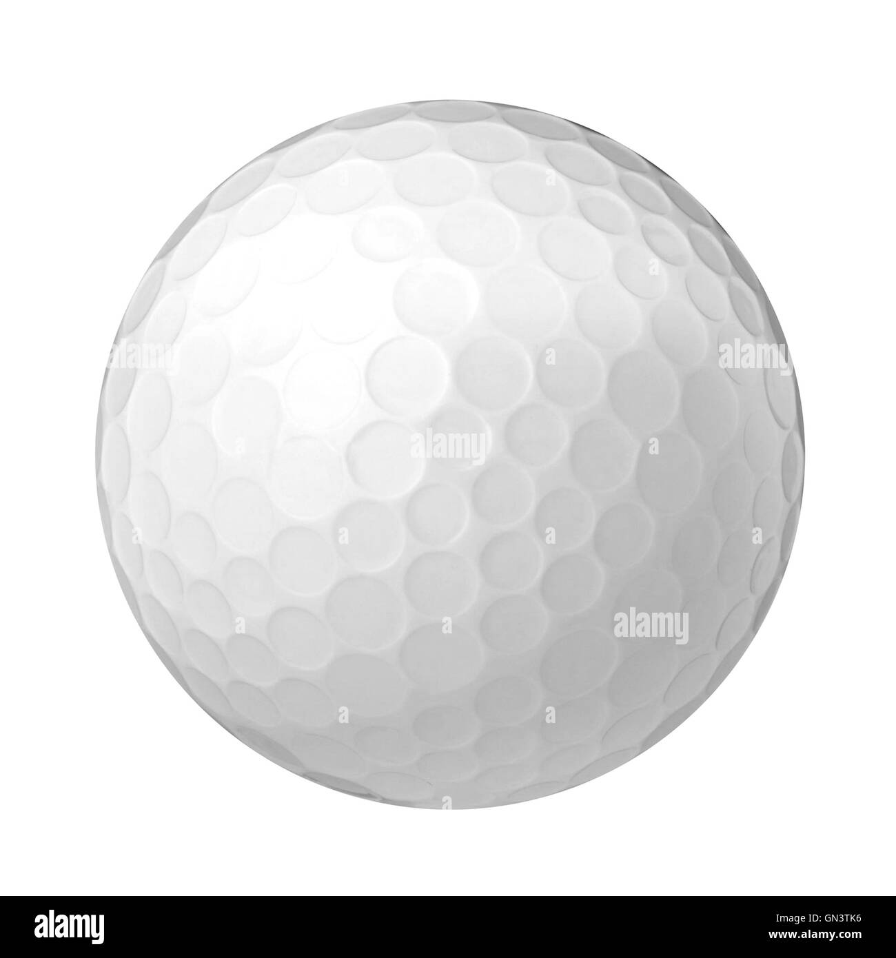 Golfball isoliert auf weiss Stockfoto