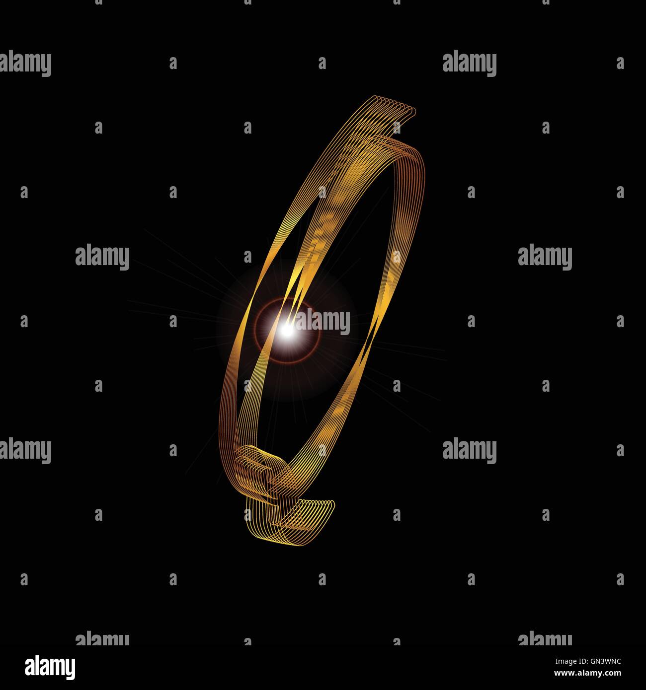 Buchstabe Q In Gold Stock Vektor