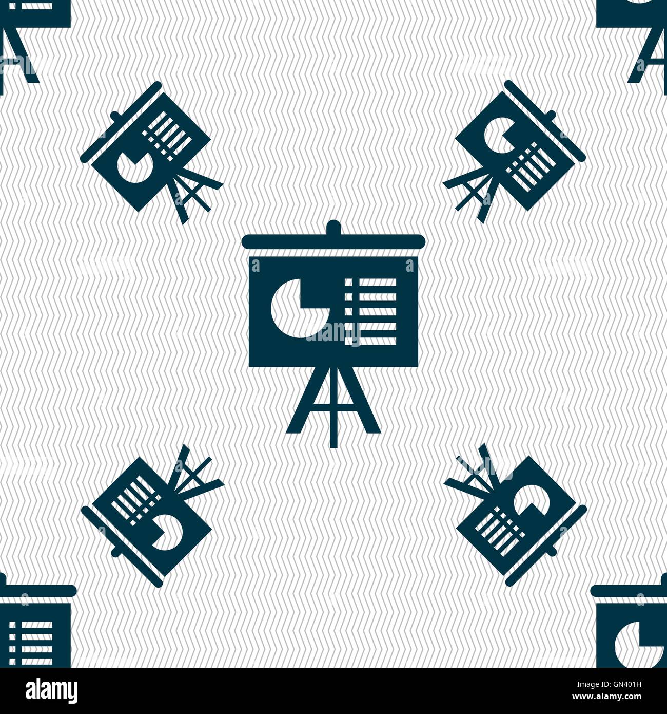 Präsentation-Board Symbol Zeichen. Nahtlose Muster mit geometrischen Struktur. Vektor Stock Vektor