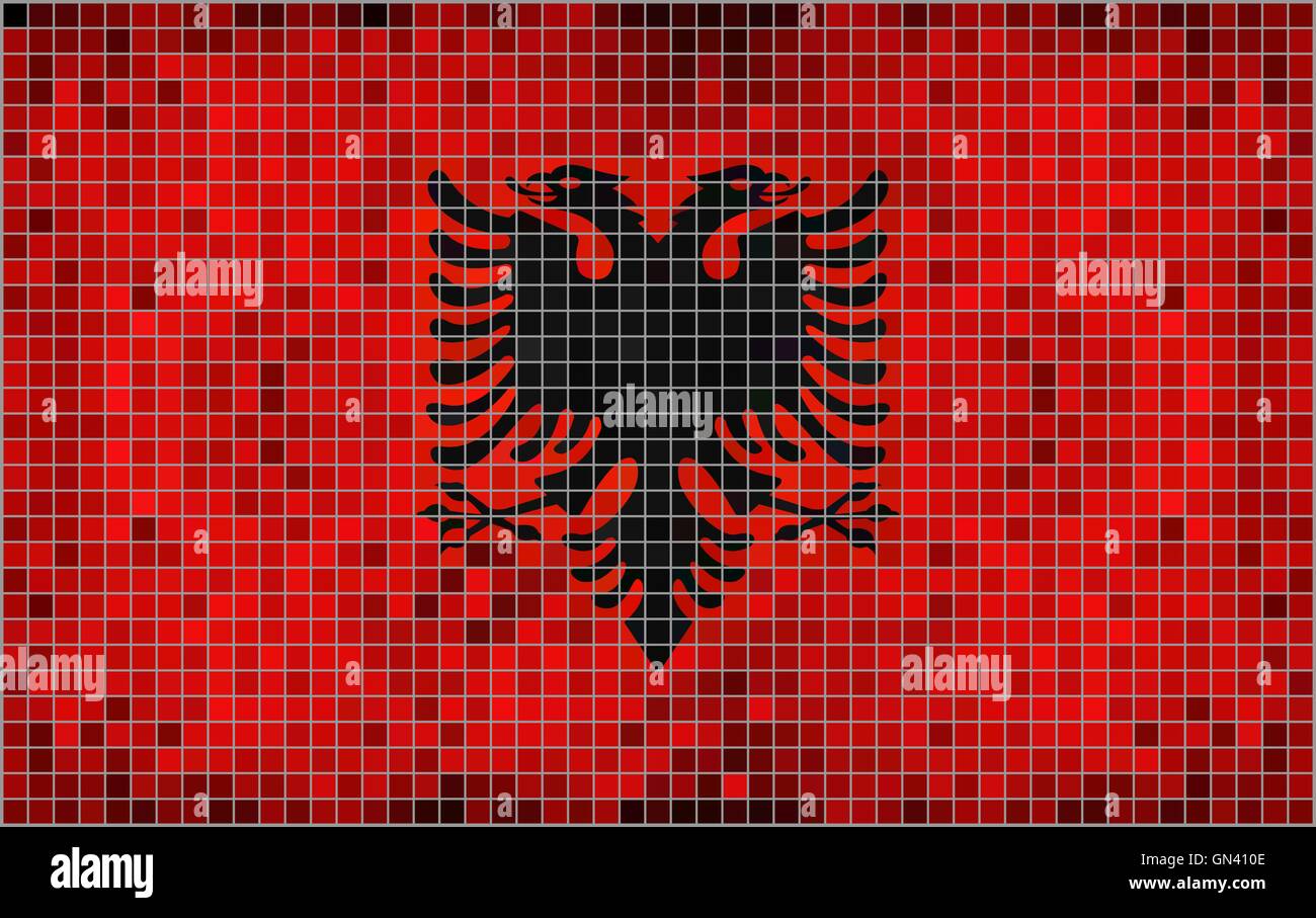 Flagge von Albanien Stock Vektor