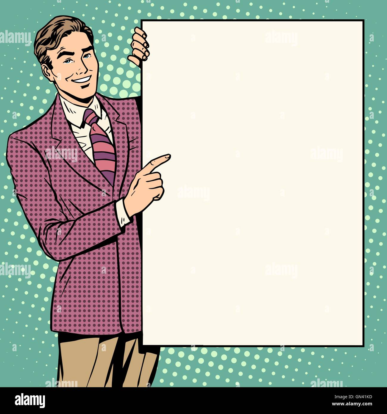 Geschäftsmann Plakat Stil Ihre Marke hier Stock Vektor