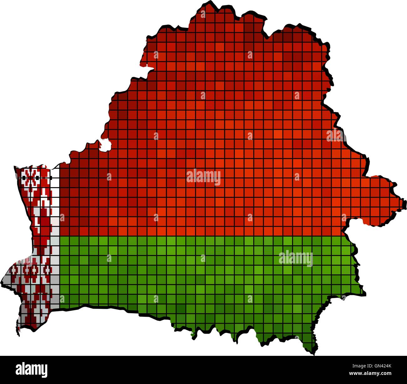 Belarus-Karte mit Flagge im Inneren Stock Vektor