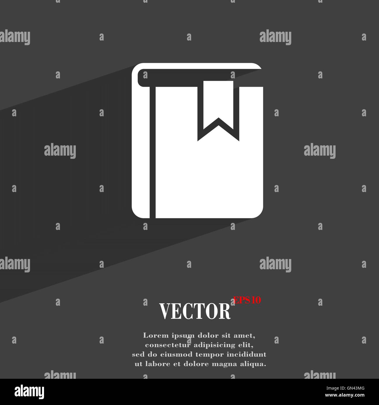 Buch Lesezeichen Symbol flach moderne Web-Design mit langen Schatten und Platz für Ihren Text. Vektor Stock Vektor
