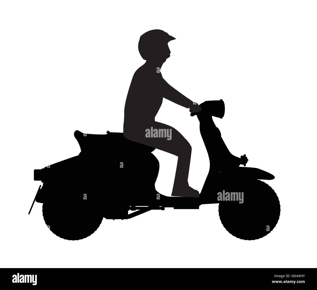 Scooter-Fahrer-Silhouette Stock Vektor