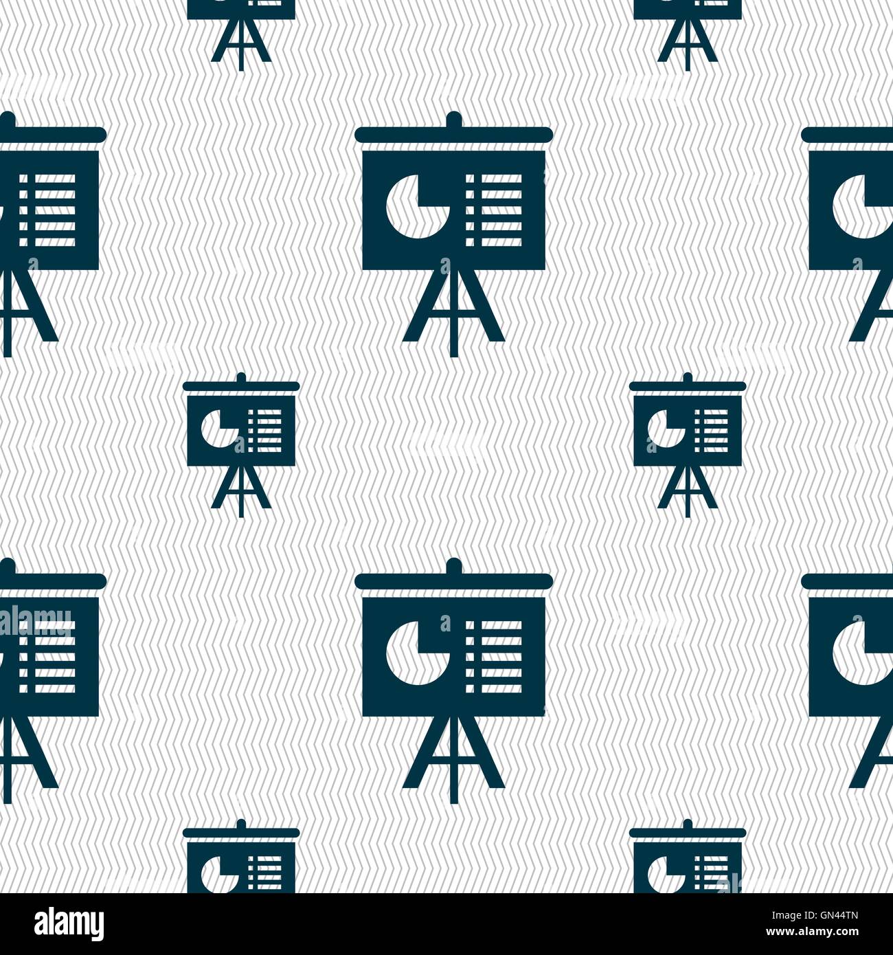 Präsentation-Board Symbol Zeichen. Nahtlose Muster mit geometrischen Struktur. Vektor Stock Vektor