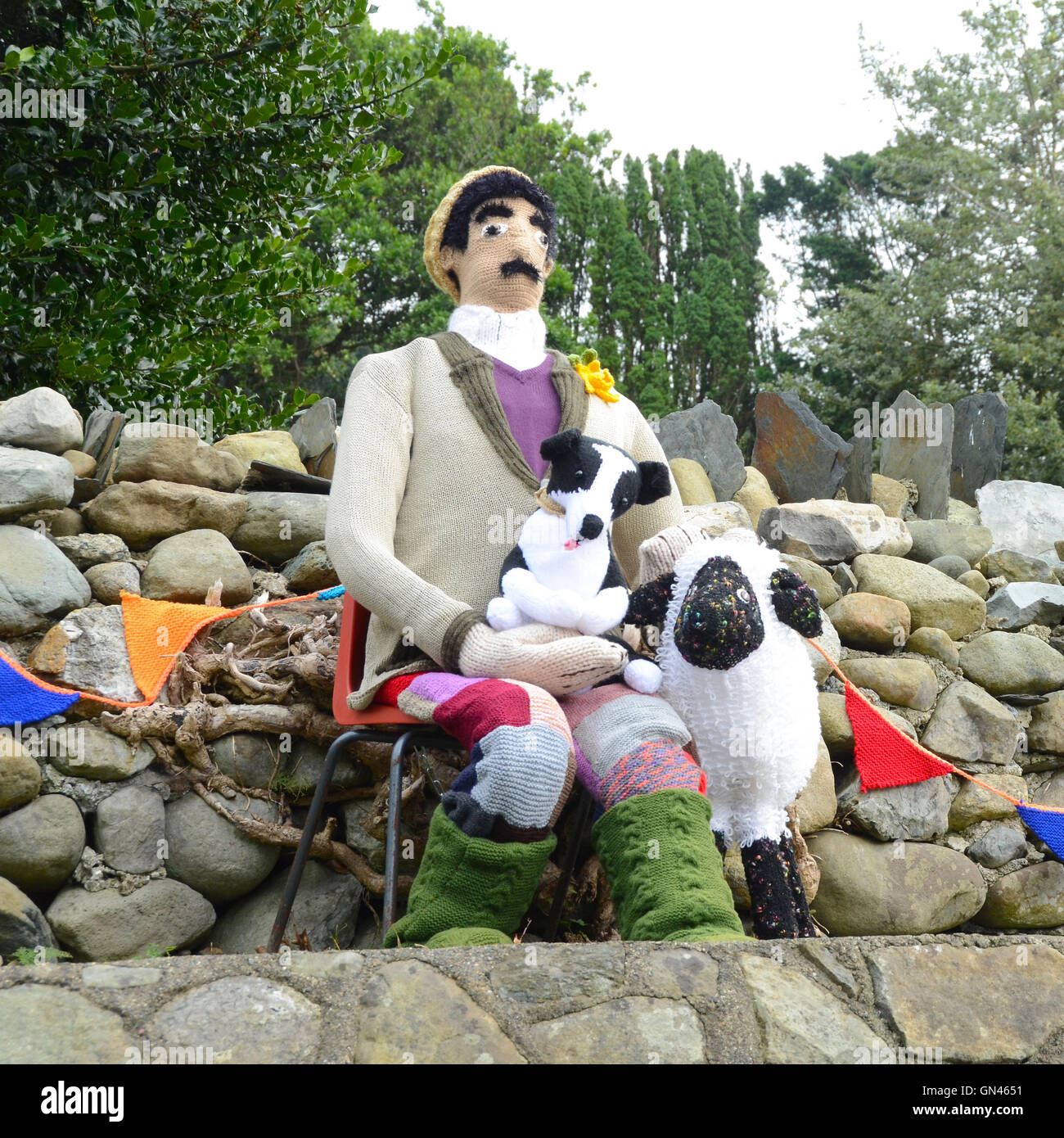 Garn Bombardierung Ereignis, Barcelona, Wales, Großbritannien Stockfoto