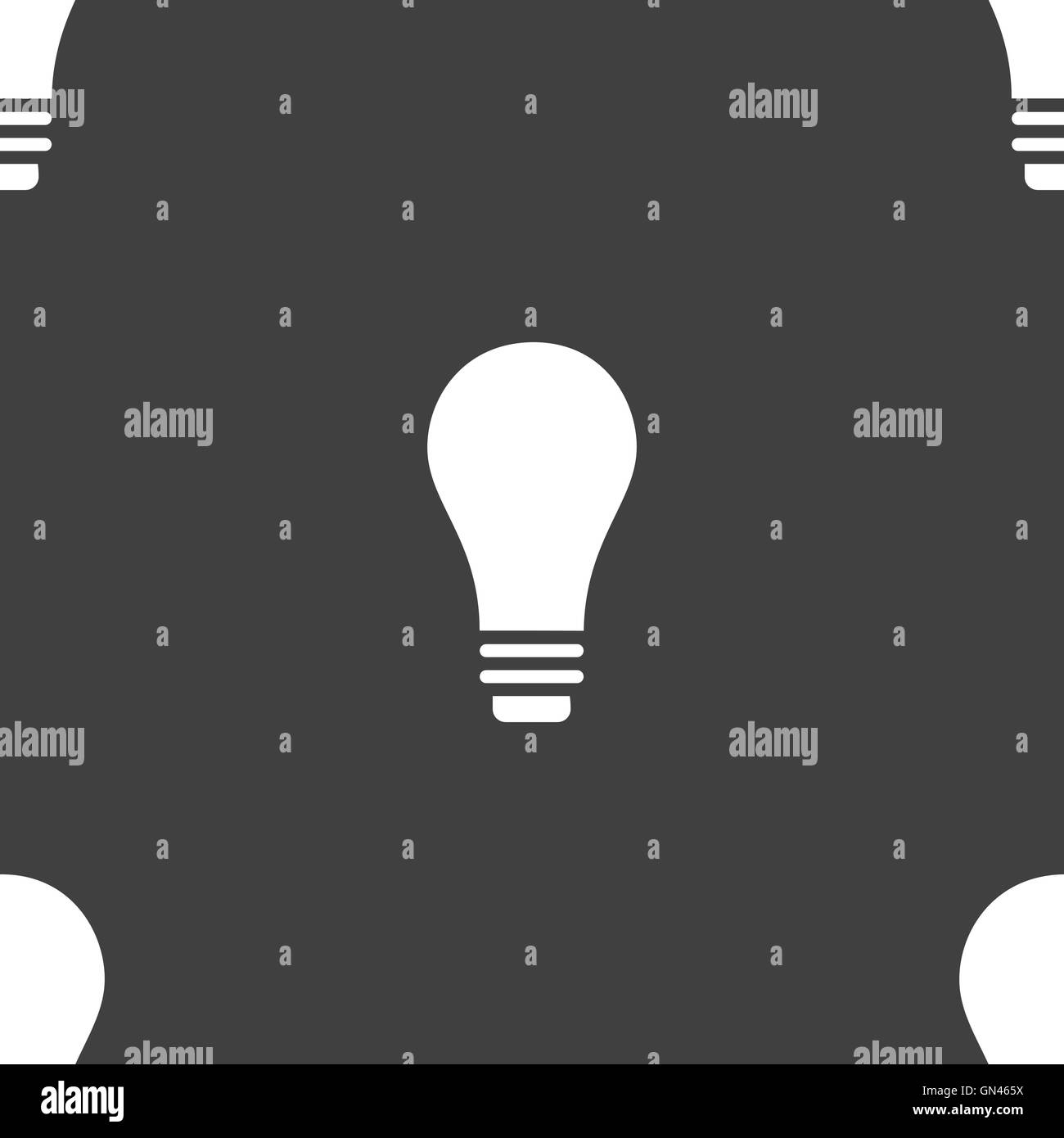Glühbirne-Symbol Zeichen. Nahtlose Muster auf einem grauen Hintergrund. Vektor Stock Vektor