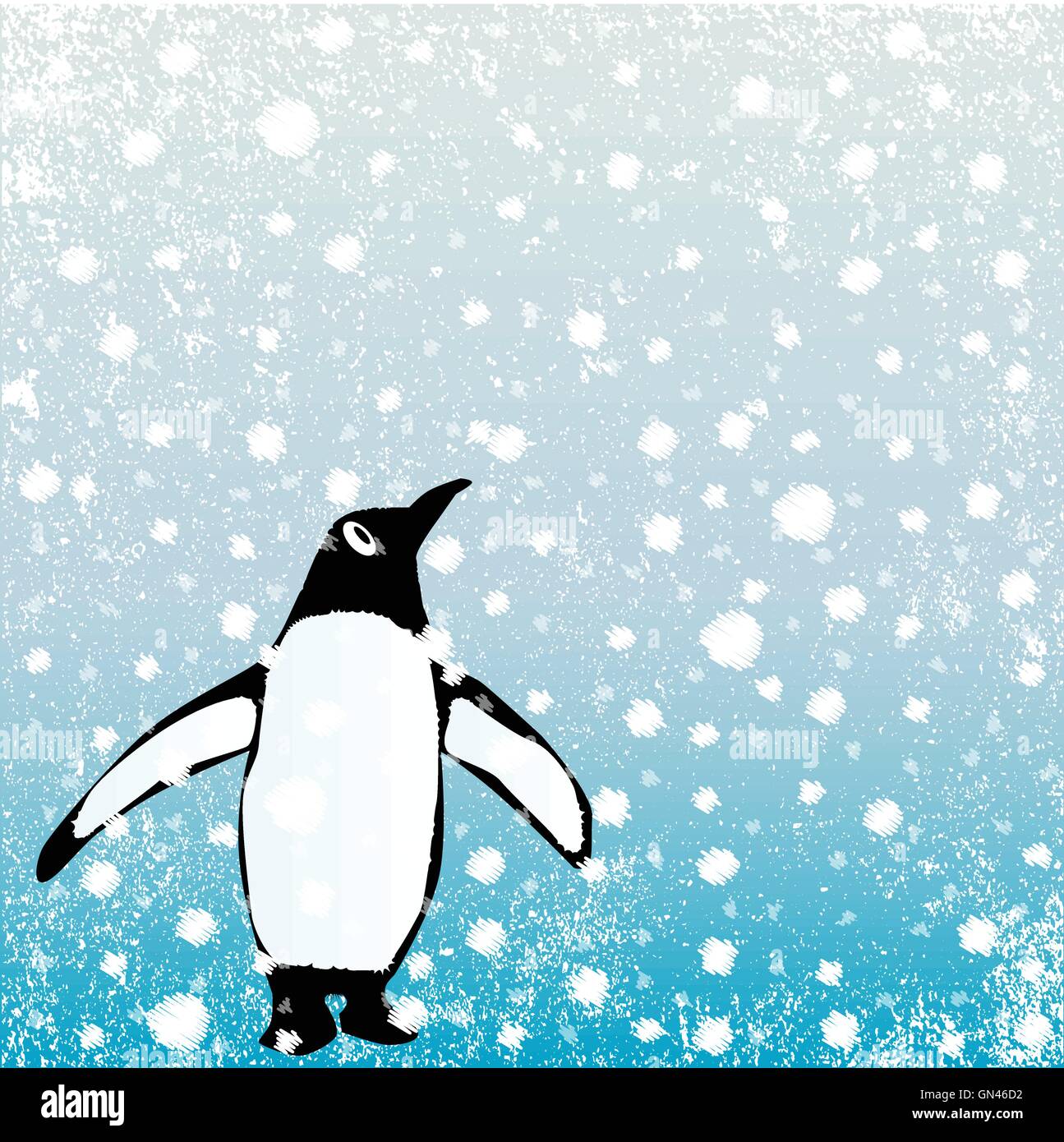 Pinguin im Schnee Stock Vektor