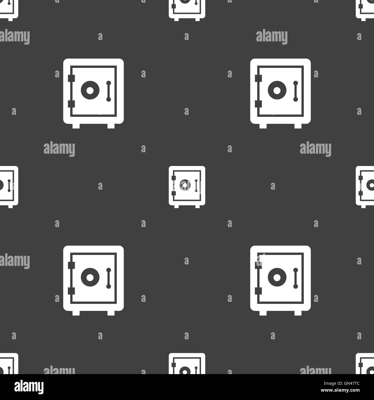 sichere Symbol Zeichen. Nahtlose Muster auf einem grauen Hintergrund. Vektor Stock Vektor