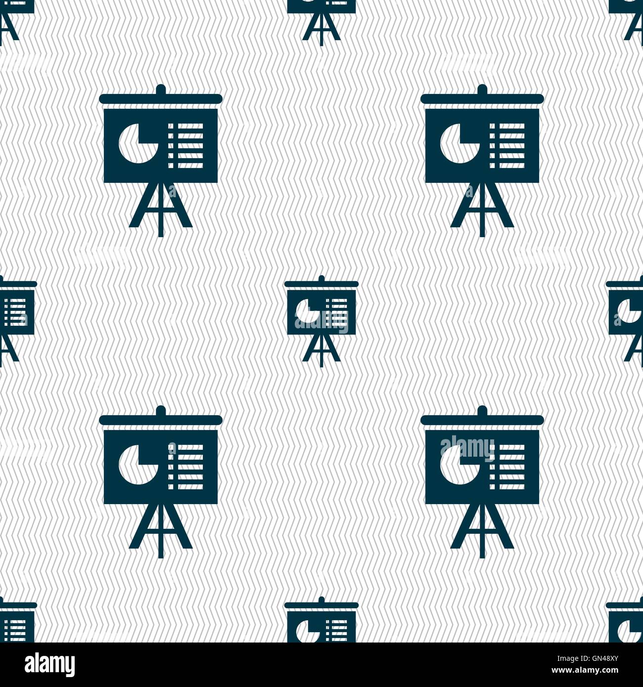 Präsentation-Board Symbol Zeichen. Nahtlose Muster mit geometrischen Struktur. Vektor Stock Vektor