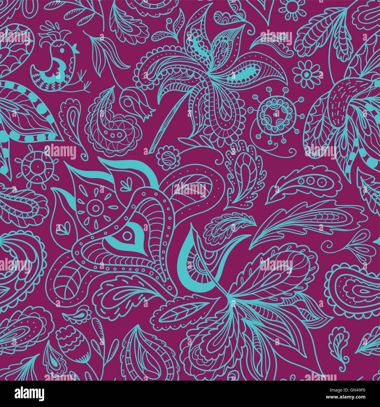 Bali Spa ornamentalen Vektormuster Stock Vektor