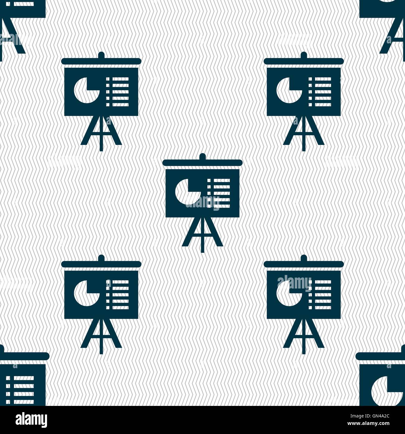 Präsentation-Board Symbol Zeichen. Nahtlose Muster mit geometrischen Struktur. Vektor Stock Vektor