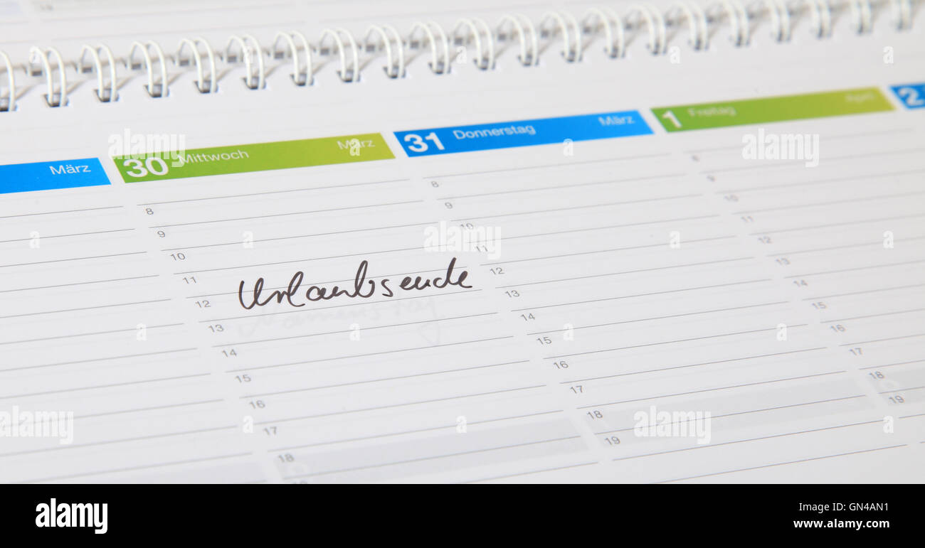 Ein standard-Zeitplan Stockfoto