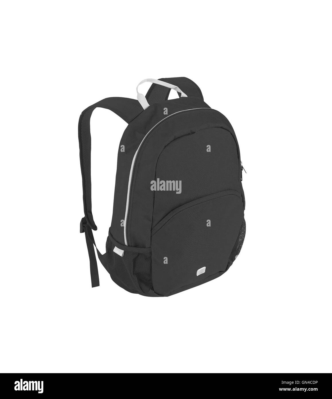 Rucksack voll mit Schulbüchern Stockfoto